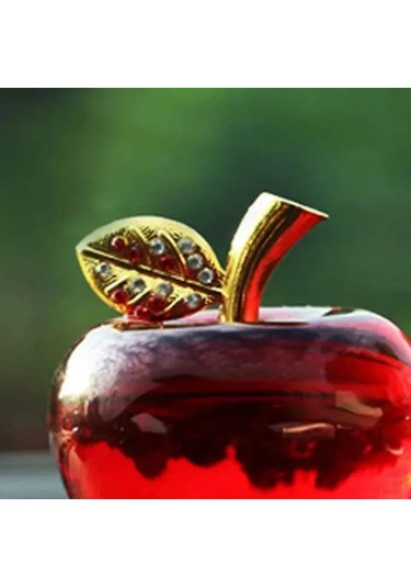 Yunboo Yeşil Cam Noel Elması Süs - 50 Kristal Taşlı, Ev Ofis Partide Dekorasyon, Şans Ve Güzellik Semboli Yeşil