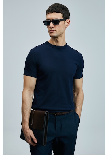 Lufian Tıno Erkek Modal Karışımlı Kazak Lacivert Lacivert 111090110100200 Lacivert