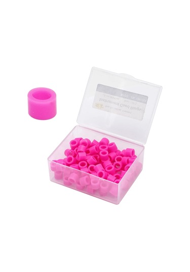 100 Adet/kutu Diş Diş Kodu Yüzükler Silikon Çok Renkli Otoklavlanabilir Dezenfeksiyon Ortodonti Evrensel Daire Enstrüman Kırmızı