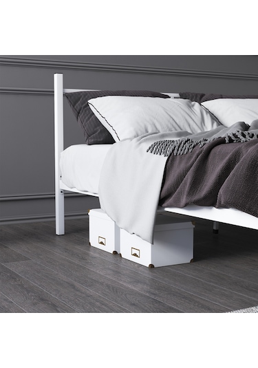 Defne Metal Karyola 150x200 Cm Beyaz Renk