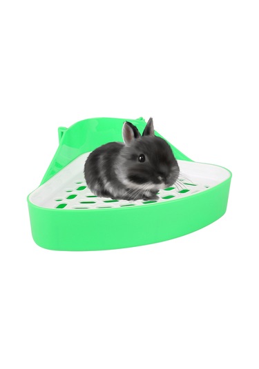 Geekyou Küçük Hayvanlar İçin Üçgen Tuvalet Eğitici - Kuru Temiz Kafes, Kanatlı Kilitli, Kolay Temizlenir, Tavşan, Chinchilla, Gine Pig İçin