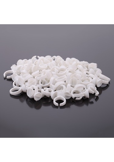 Gajeena 100 Adet Plastik Kirpik Bağlama Macunu Taşıyıcı Yüzükleri - Küçük Boy Dış Çap 1.3cm, İç Çap 1.1cm - Kirpik Uzatma Ve Kaş Dövme İşlemleri İçin