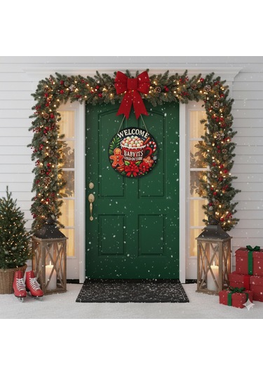 Welcome Kapı Ve Duvar Süsü It's Cold Outside 30x30