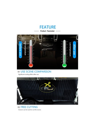 Cbtx Global R-8043 65 Cm Araba Ön Cam Güneşlik Kapak Geri Çekilebilir Cam Güneşlik Vantuzlu