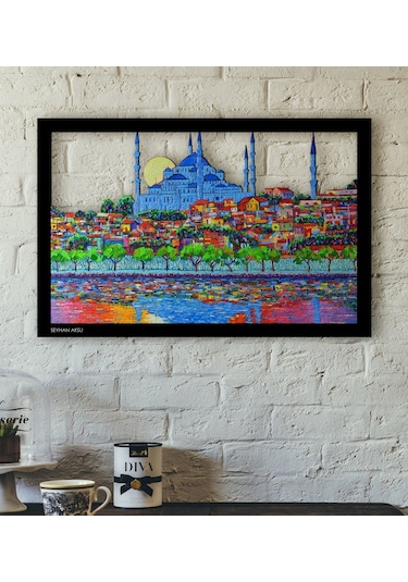 Kişiye Özel Istanbul Sultan Ahmet Camii Temalı 3D Ahşap Tablo-1