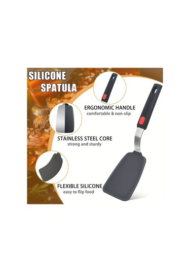 Brightnova 3 Pack Spatula 3 Adet Silikon Spatula Seti 600 C Isıya Dayanıklı Yapışmaz Tencere Mutfak Aletleri Ahşap