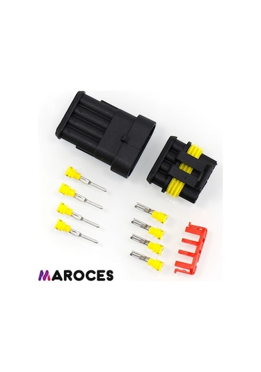 Maroces 4 Lü Su Geçirmez Dörtlü Konnektör Söket Waterproof