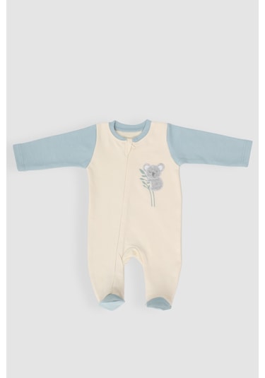 Koala Nakışlı 10 Parça Hastane Çıkışı Zıbın Seti %100 Pamuk Mavi