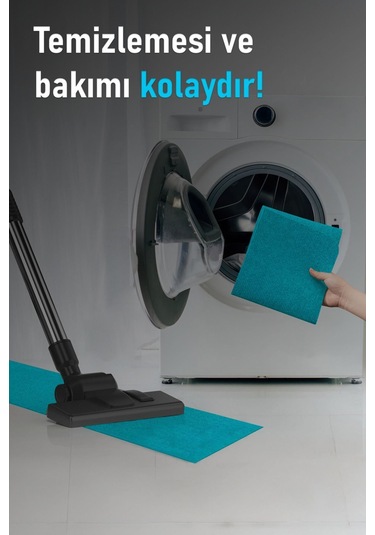 Halifleks Yapışkan Tabanlı Merdiven Basamak Paspası Rip Halı Kaymaz Tabanlı - Turkuaz Null