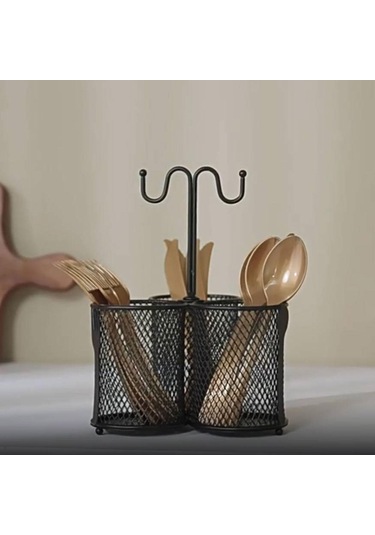 Suntek Çatal Kaşık Için Yemek Çubukları Tutucu Mutfak Siyah