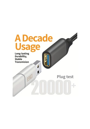 Willowhaven Gri 1m Usb 3.0 Uzatma Kablosu Type A Erkek Dişi 5gbps Klavye Fare Oyun