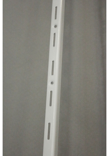 2 Adet 200 Cm Beyaz Tek Sıra Delikli Raf Dikme Destek Profili - Raf Direği Galvaniz