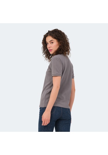 Slazenger VERA I Kadın Polo Yaka Koyu Gri Tişört