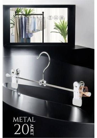 Modacar Metal Etek Pantolon Askısı - Mandallı Etek Askısı Pantolon Askısı 20 Adet Çok Renkli