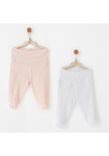 Andywawa Bebek Patikli Pantolon 2 Parça Anw-ac26764 Pembe - Beyaz