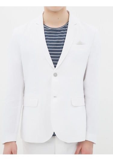 Koton V Yaka Ceket Kırık Beyaz 6yam59029ow 6YAM59029OW001 Ekru