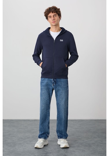 Tommy Life Hector Lacivert Şardonlu Erkek Sweatshirt - 88139 Lacivert