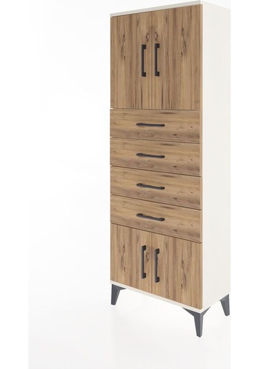 Arges Dolap 2 Raflı 4 Çekmeceli 4 Kapaklı 60x30x163 Aytaşı-çam Aytaşı
