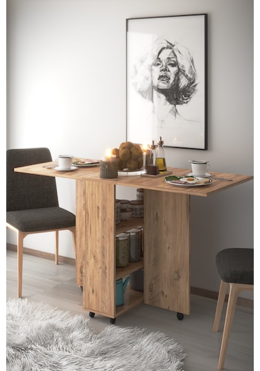 Dekorfim DF01110AC Pratik Portatif Katlanır Masa Mutfak ve Yemek Masası