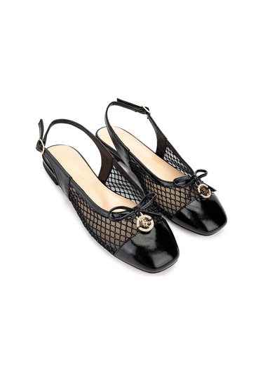 Tamer Tanca Kadın Deri & Tekstil Siyah Rugan Babet Ayakkabı 1036 7449 Bn Ayk Y25 Sıyah Rgn Siyah Rugan