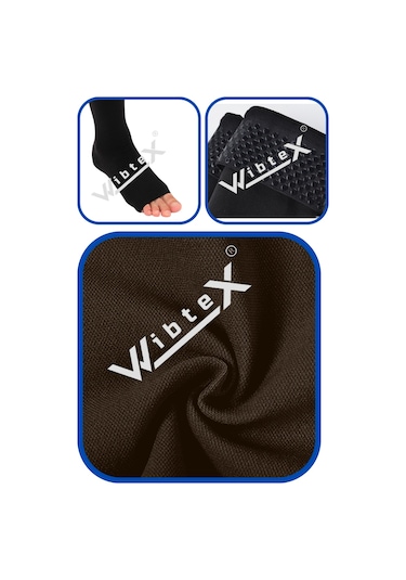 Wibtex Diz Üstü Varis Çorabı Açık Burun Siyah Renk