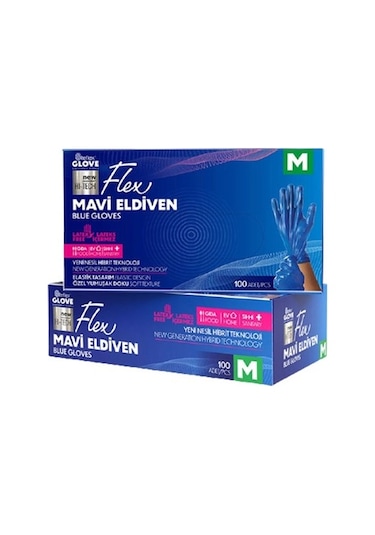 Reflex Flex Mavi Pudrasız Tpe Eldiven 100'lü M