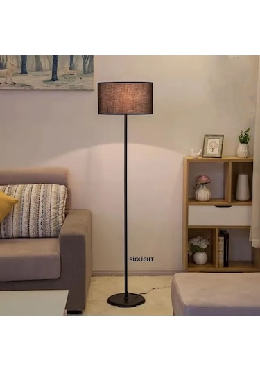 Riolight Rustik,vintage,retro1 Siyah Metal Gövde Siyah Kumaş Başl