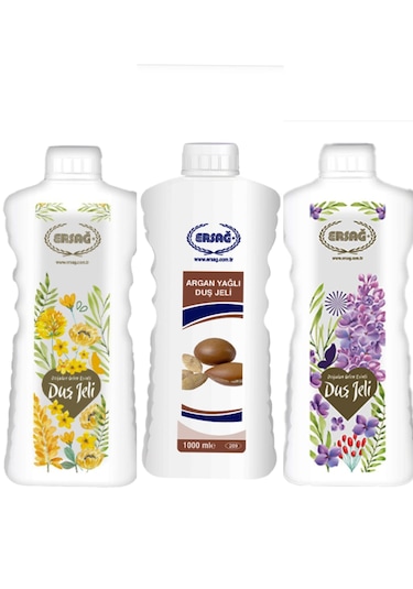 Ersağ Argan Yağlı + Doğadan Gelen Esinti + Leylak Duş Jeli 3 x 1 L