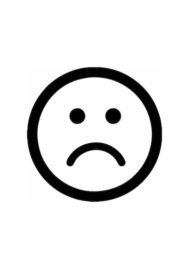 Üzgün Emoji Araba Sticker Siyah 16x16 Cm