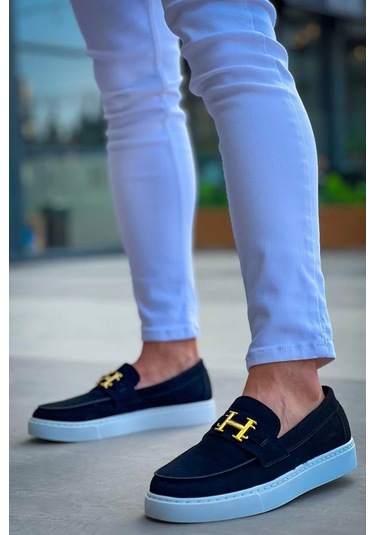 Bağcıksız Siyah Süet H Günlük Erkek Ayakkabısı Siyah5 Siyah