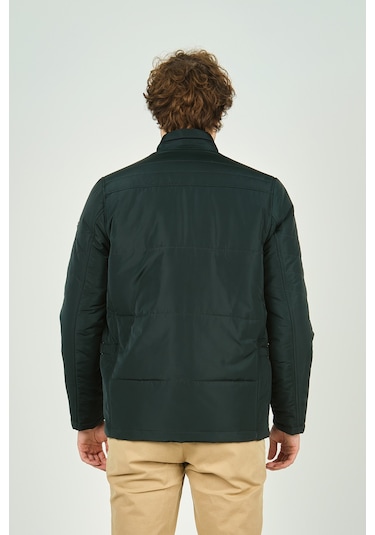 Lucas Erkek Fermuar Ve Çıtçıt Kapamalı Hakim Yaka Kaban 4785 Yeşil Yeşil