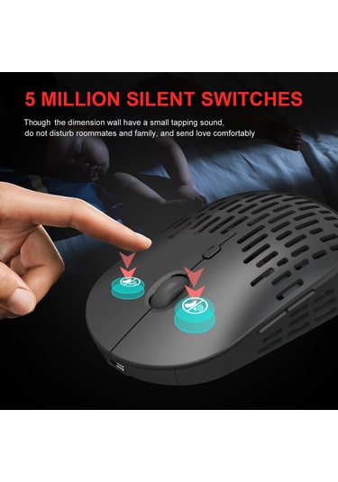 Maiyame T38 Kablosuz Şarjlı Mouse: 2.4g, 10m Mesafe, 3 Seviye Dpı, Sessiz Tuş, Renkli Solunum Işığı, 600mah Pil, Gri Optik