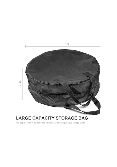 16 Inç Kablo Saklama Taşıma Çantası Taşıma Saplı Çift Siyah Siyah