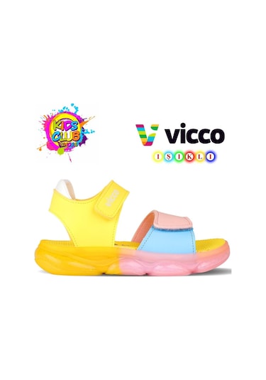 Vicco Laura Ortopedik Işıklı Çocuk Sandalet Sarı