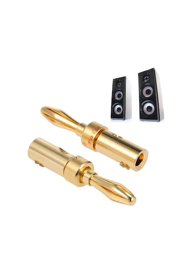 Mufunye 5 Çift 24k Altın Kaplı Muz Şarjı, Ses-video Amfi Hoparlör Kabloları İçin Dayanıklı Bağlayıcı