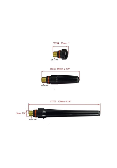 Xurunkeji Tıg Kısa Gazlı Lens Pens Gövdesi 17gl332 12 13/16 İnç Tıg Gazlı Lens İzolatörü Sr Wp 17 18 26 Tıg Kaynak Meşalesi İçin 9 Adet