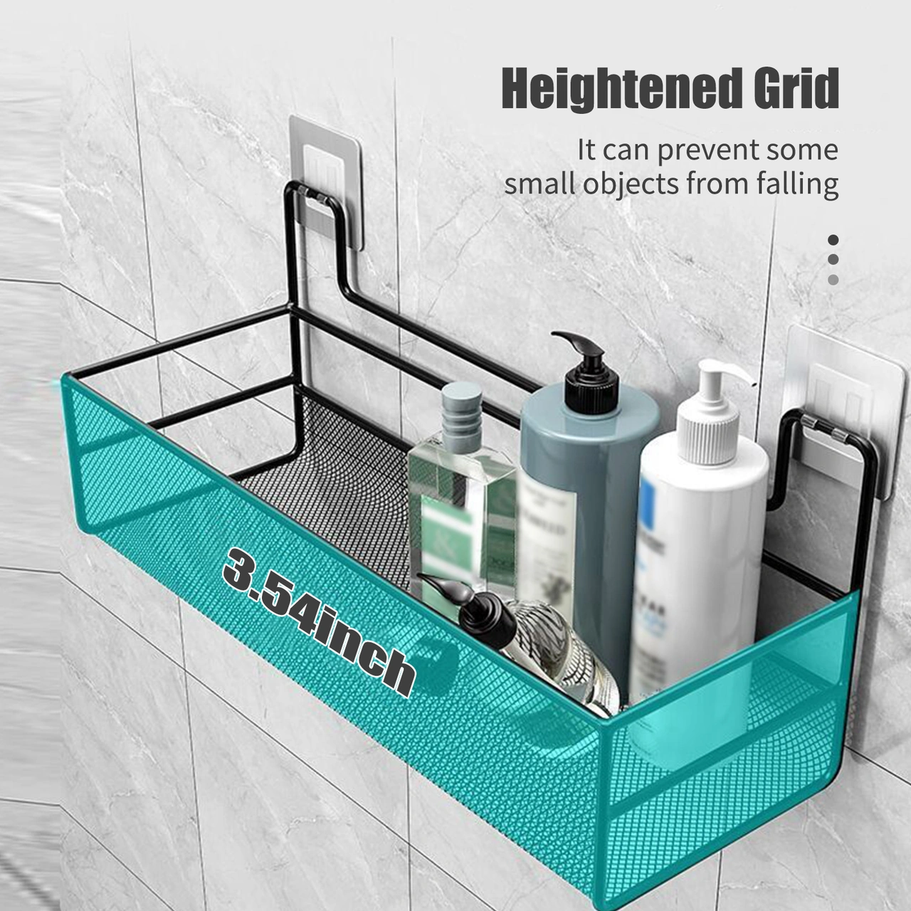 Youmex Siyah Demir Banyo Dolapı - Deliksiz Montaj, Su Tüpü Tasarımı, Geniş Kapasite, 2 Adet İz Olmayan Yapıştırıcı İle Siyah