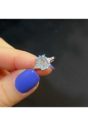 Stela Akuamarin Baget Gümüş Yüzük