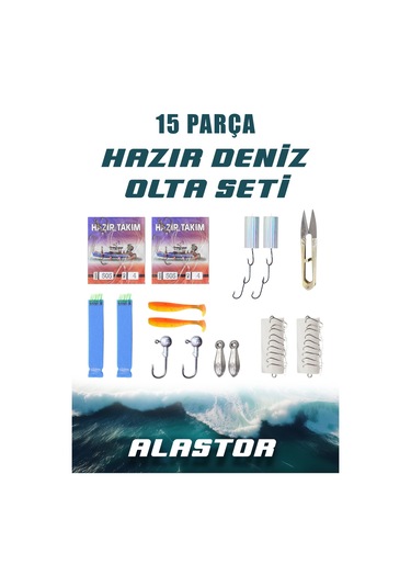 15 Parça Hazır Set Olta Malzemeleri Olta Seti Balıkçılık Malzemeleri Deniz Olta Seti Deniz Olta