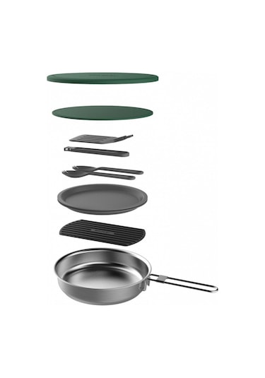 Stanley Unisex Tava Seti Stan Adv 32Oz Fry Pan Cmp Ck Set Ss Eu Gri