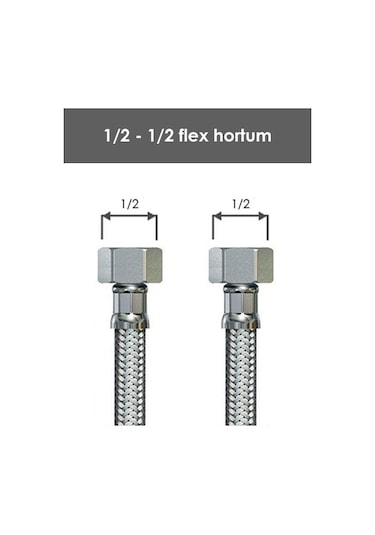 Sarıbey 1-2 - 1-2 Flex Bağlantı 70 Cm paslanmaz Yerli Ürün