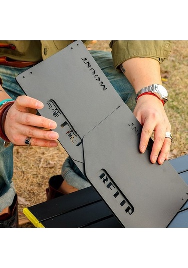 Prestigegoods Kamp Soba Yürüyüş İçin Katlanabilir Ön Cam Üç Katlı Brülör Rüzgar Ekranı Paslanmaz Çelik Haki 42x25x25cm Haki