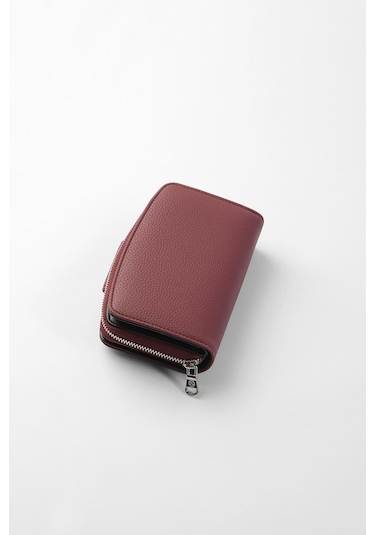 Cengiz Pakel Orta Boy Çıt Çıt Detaylı Kadın Cüzdan - 65300 - Bordo/siyah 65300-bordo-siyah
