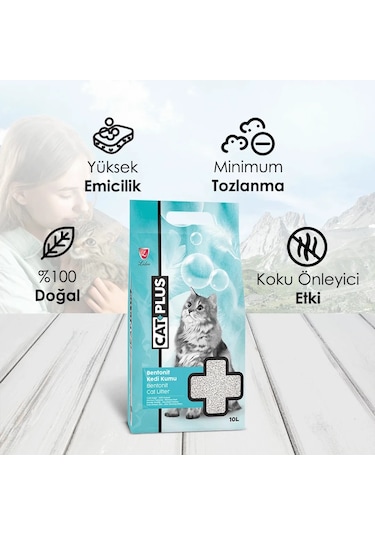 CatPlus Kokusuz Topaklaşan Bentonit Kedi Kumu 4 x 10 L