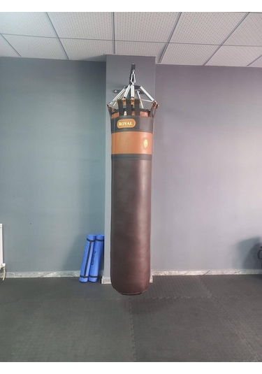 Silindir Kum Torbası 180x45 Cm Suni Deri Kahverengi