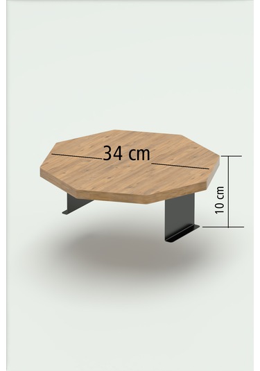 İkili Yan Sehpa Ayarlanabilir Tepsi Sekizgen Atlantik Çam