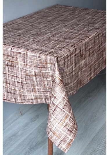Elyaf Silinebilir Pvc Muşamba Masa Örtüsü 1228-1çzgliketen Kahverengi