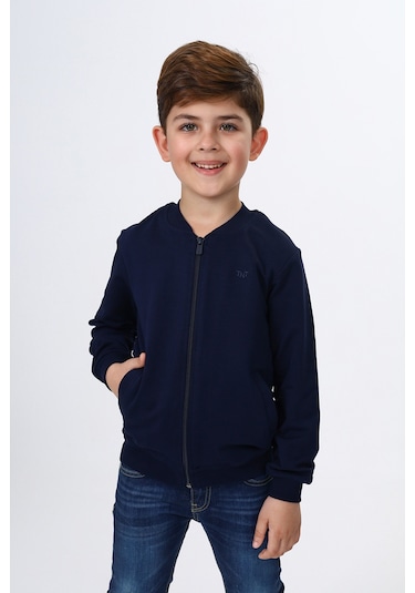 Toontoy Erkek Çocuk Nakışlı Hırka Lacivert