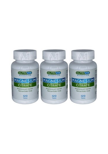 Nutrivita Nutrition Magnesium Citrate 3x120 Tablet Magnezyum Sitrat