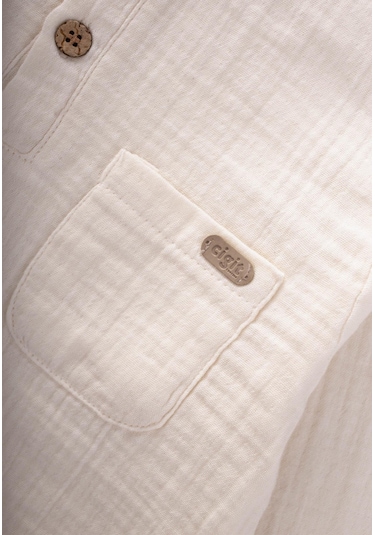 Organik Bohem Gömlekli Mevsimlik Takım 2-8 Yaş Ekru Ekru